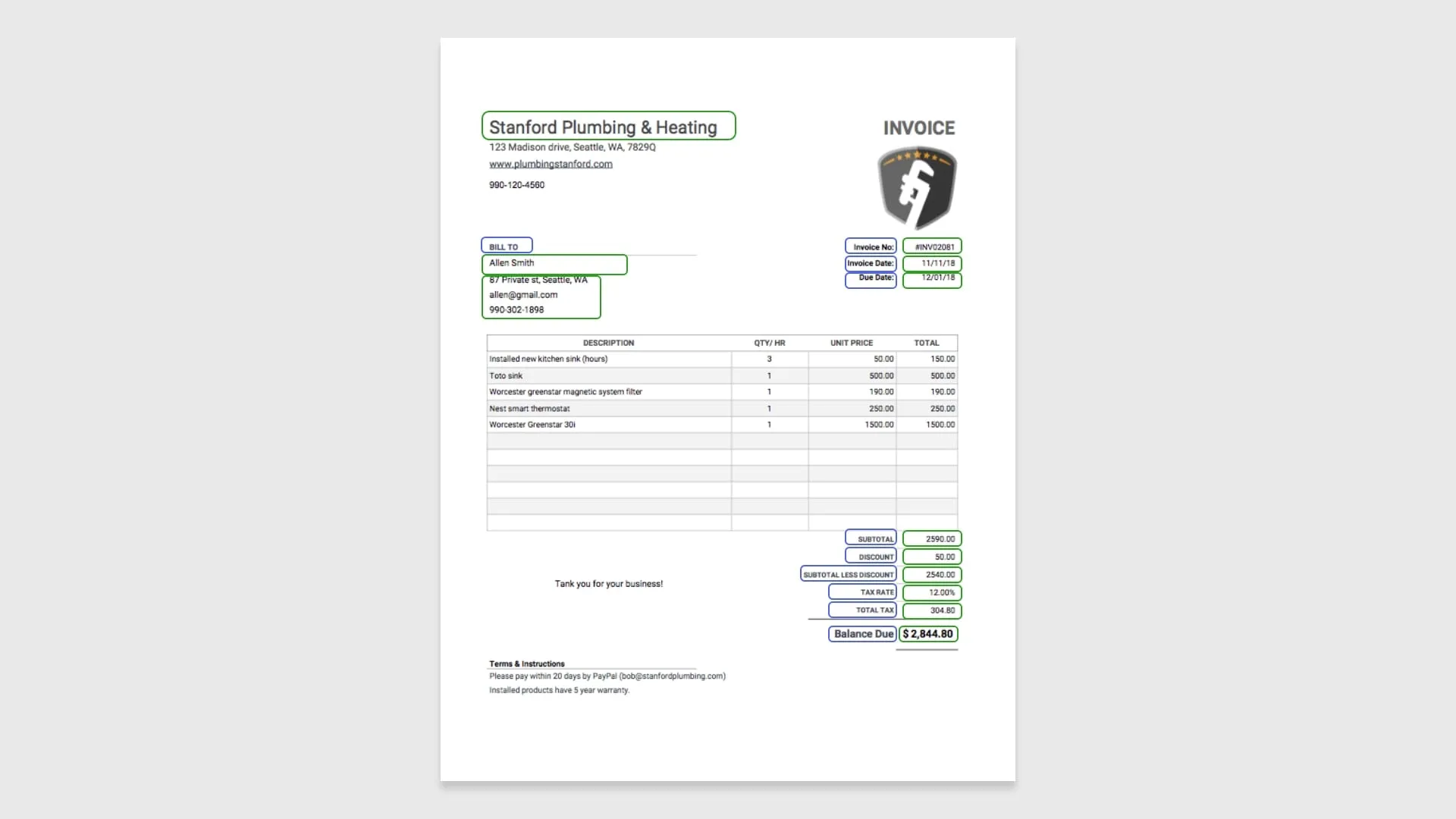 Invoice Sample