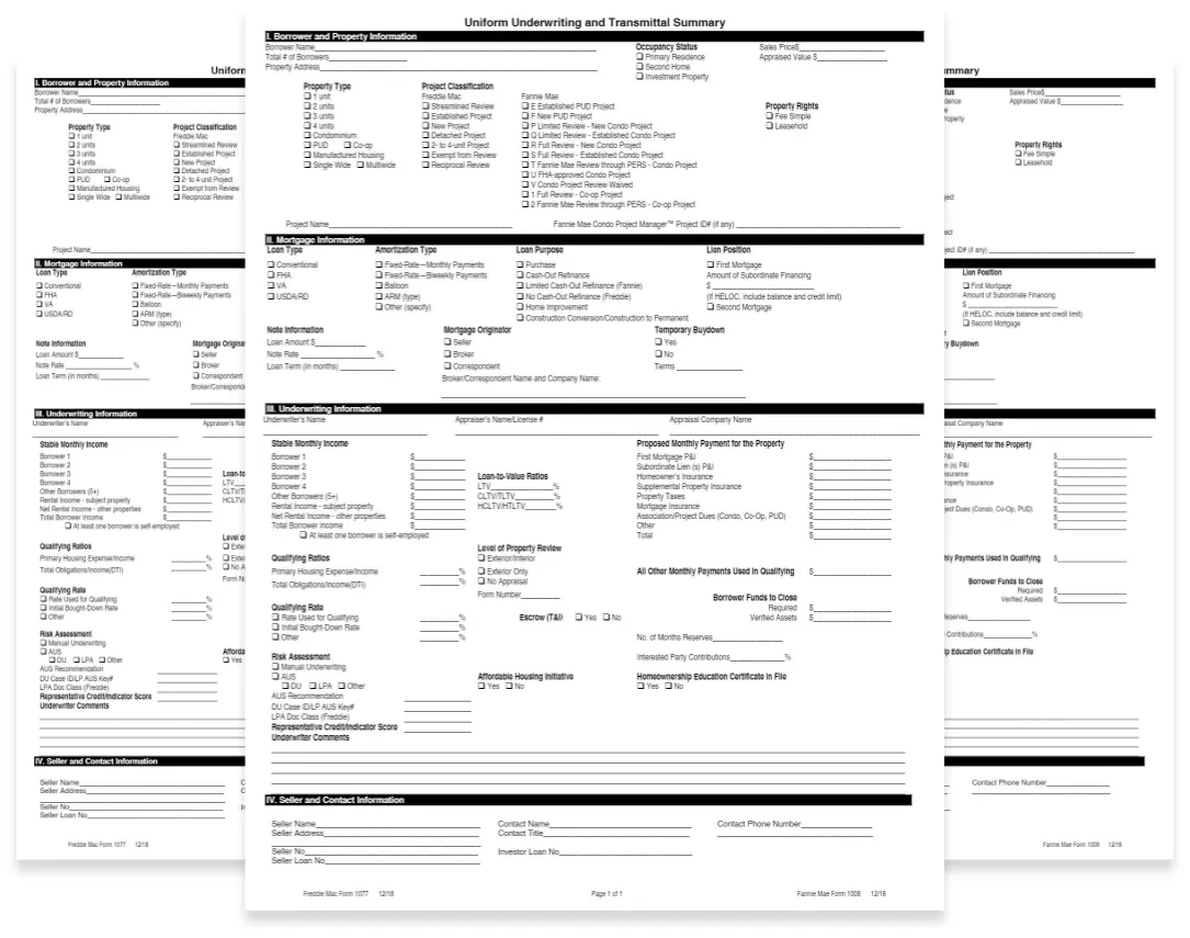 1008 Mortgage Application