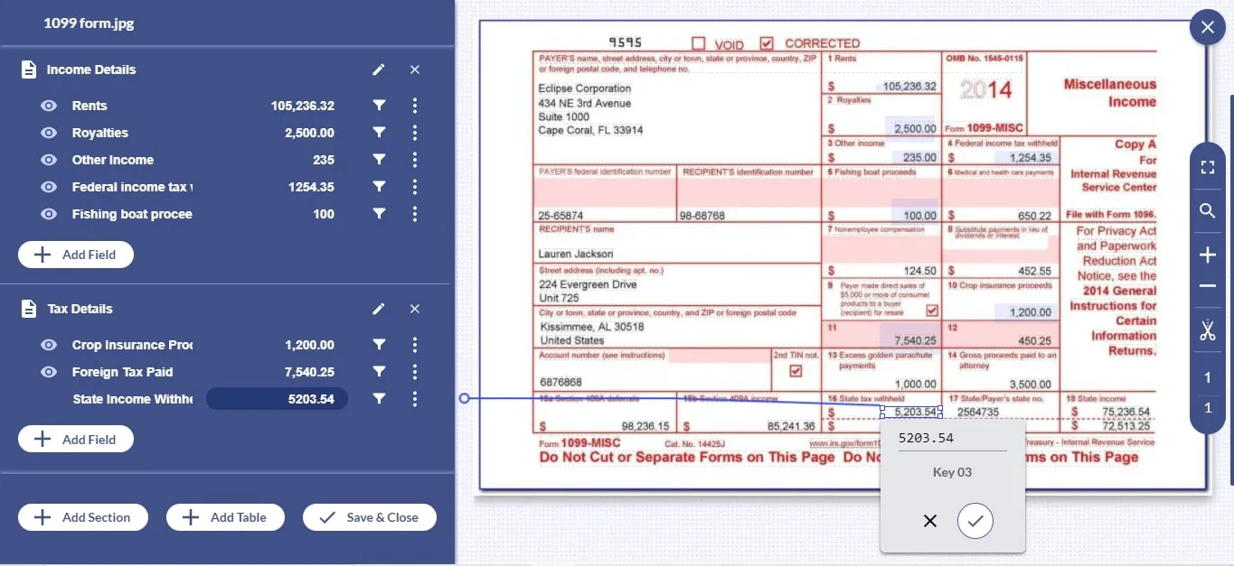 With Docsumo, free up your essential resources by automating 1099 form processing with 99% accuracy.