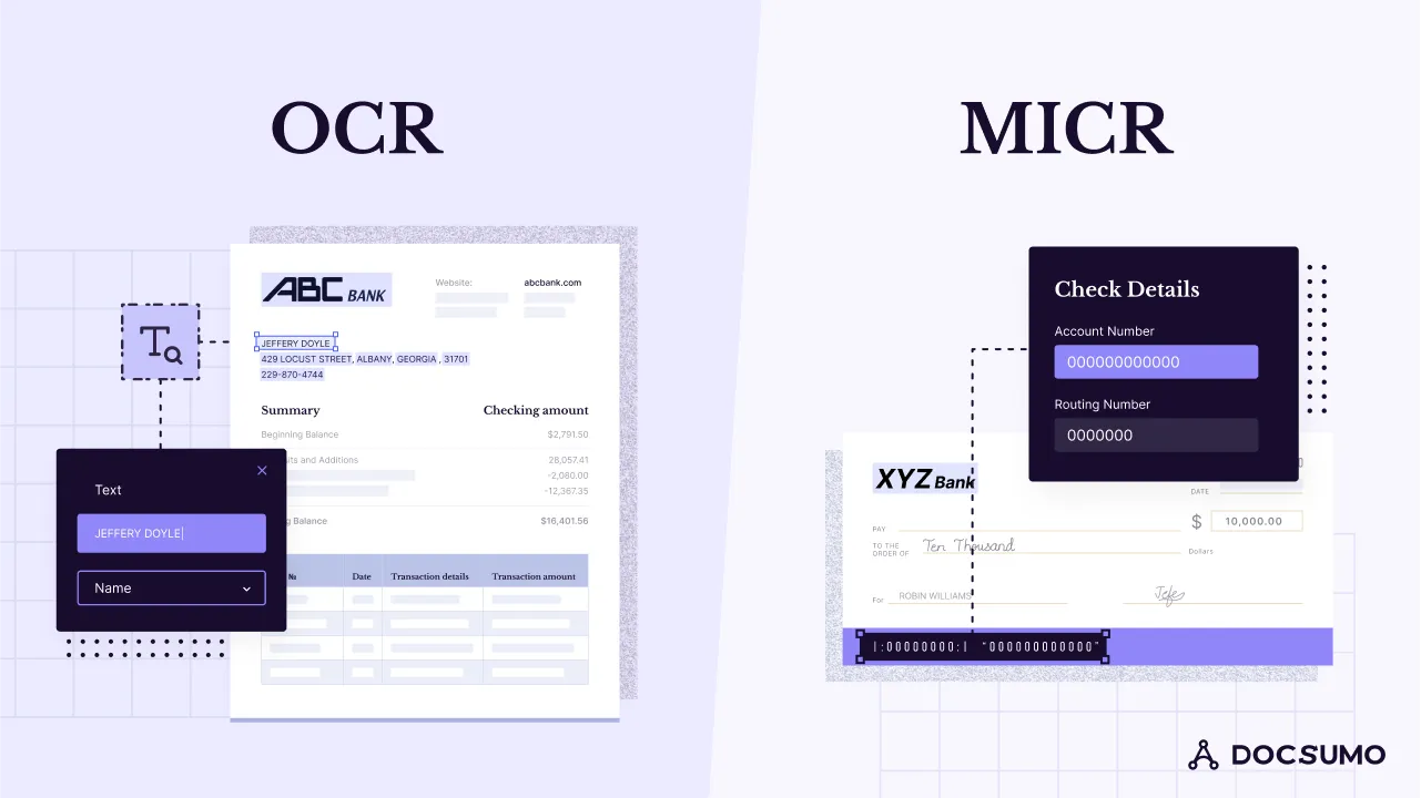 OCR VS MICR: Decoding differences, applications, and considerations