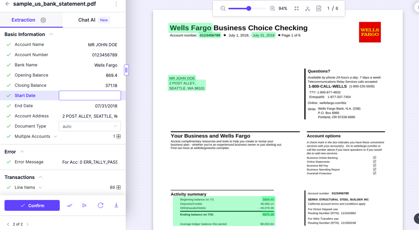 Here is where you can validate and review data