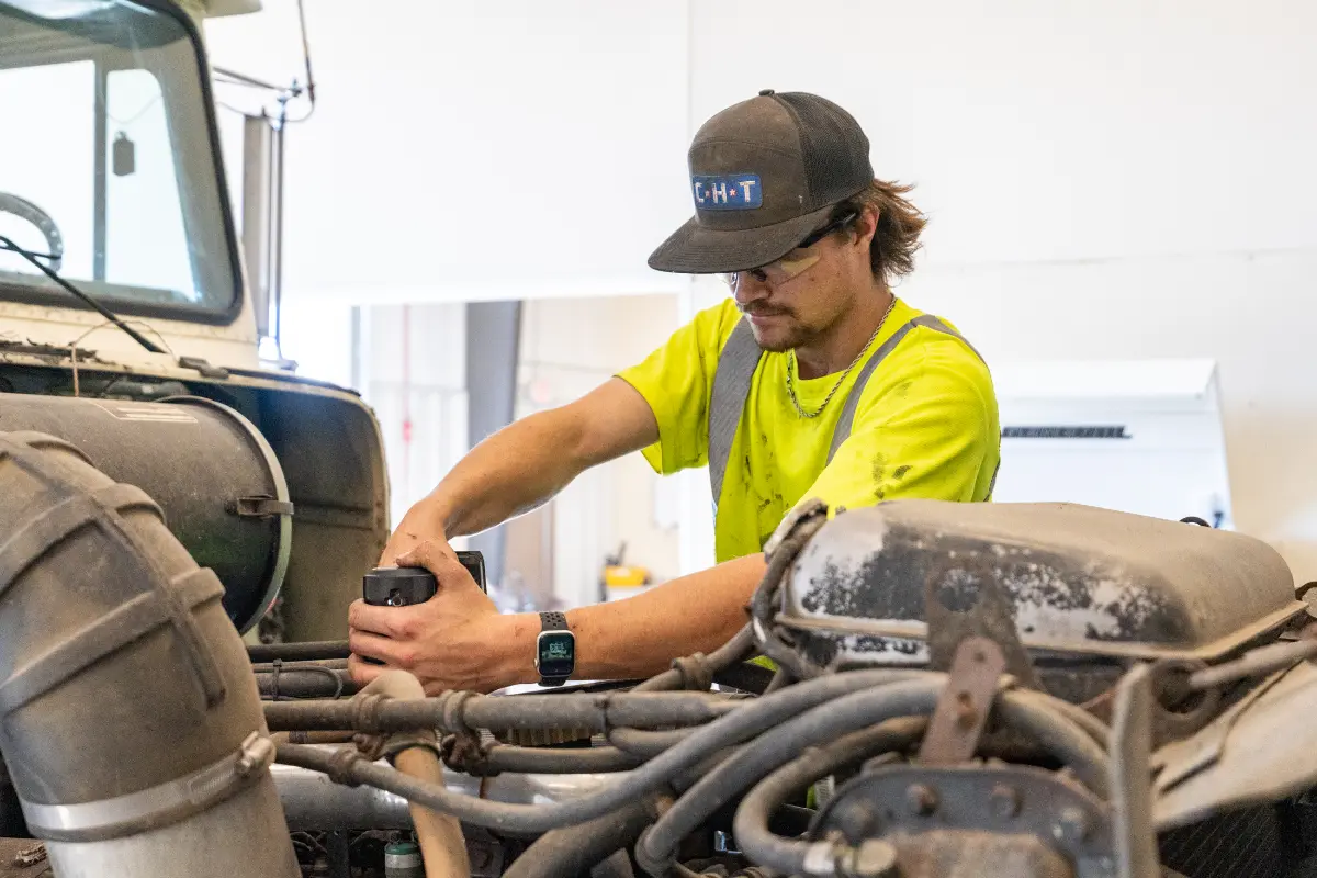 Diesel mechanic performing general diesel repair services in Long Prairie, MN
