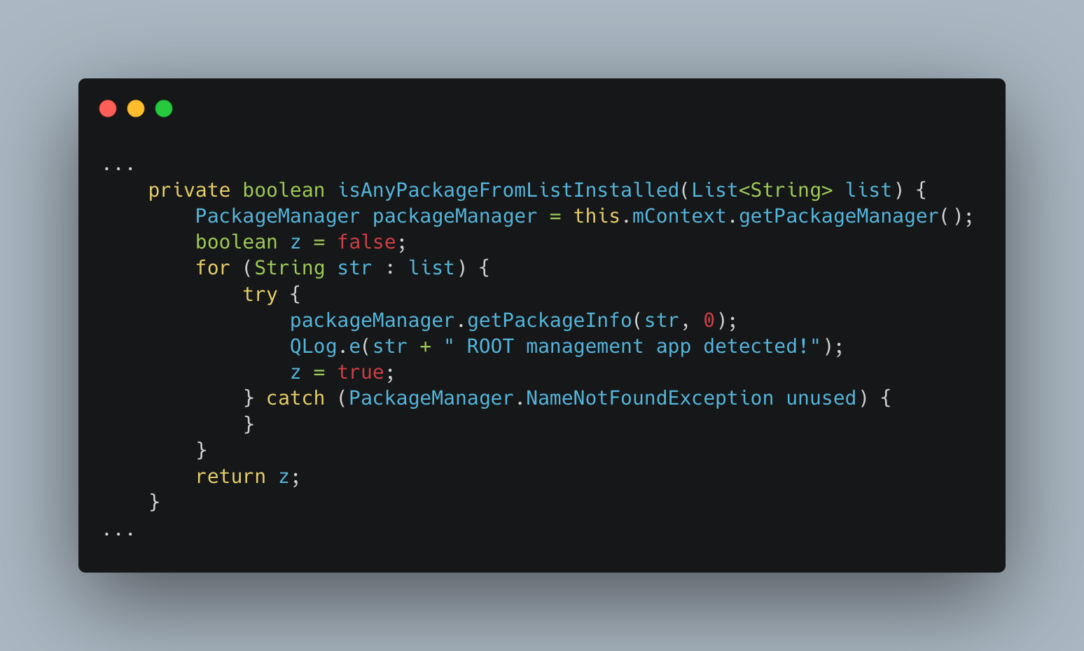  'getPackageManager' 
