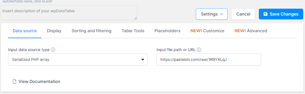 Input file path or URL
