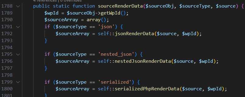 análise da função sourceRenderData