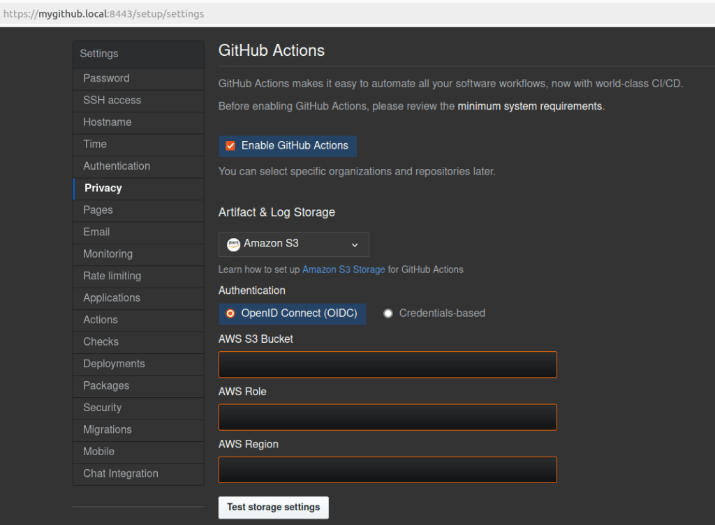 github actions