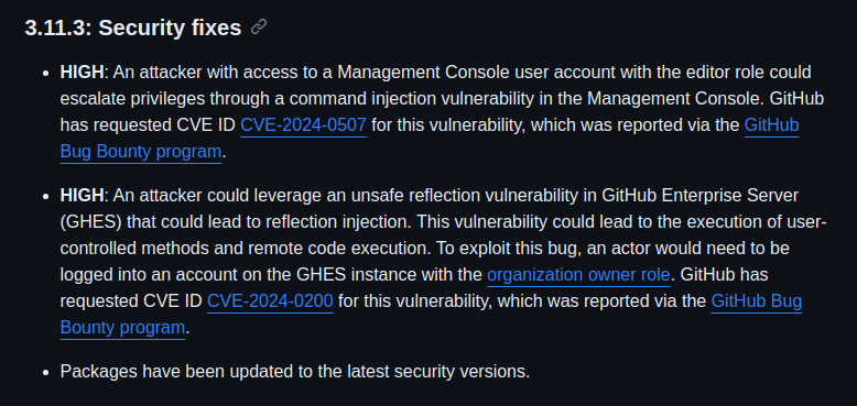 analysis security fixes