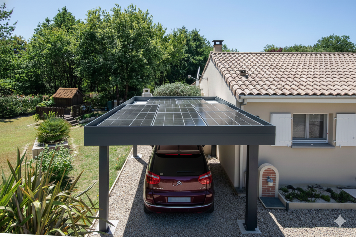 maison avec des panneaux solaires sur le toit