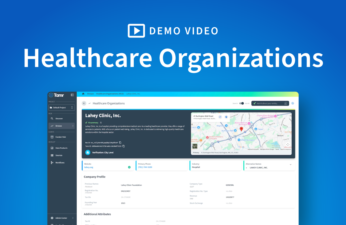Healthcare Organizations Data Product Video