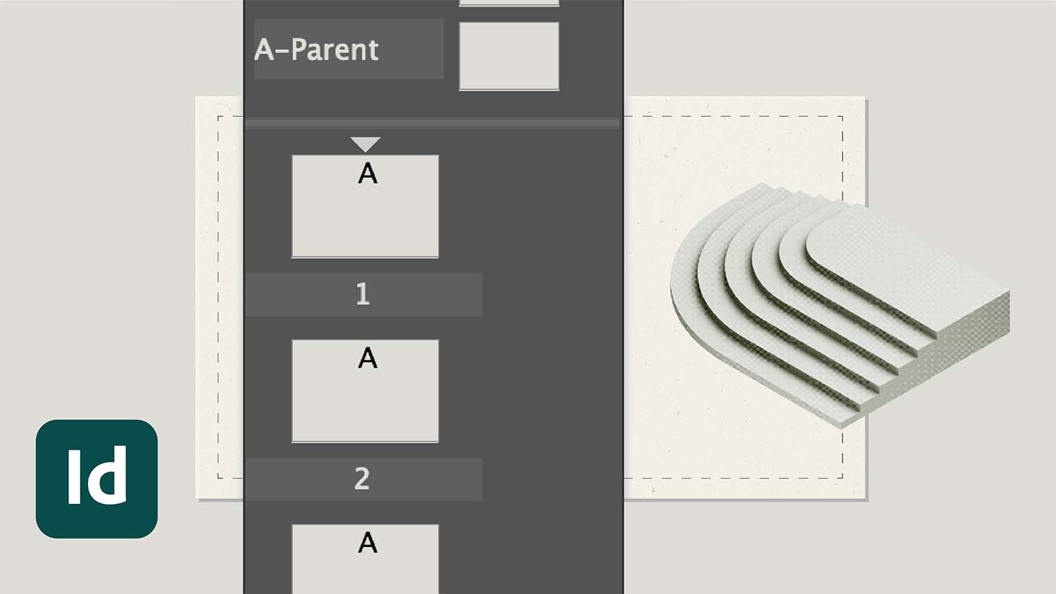 InDesign pages panel floating over a page