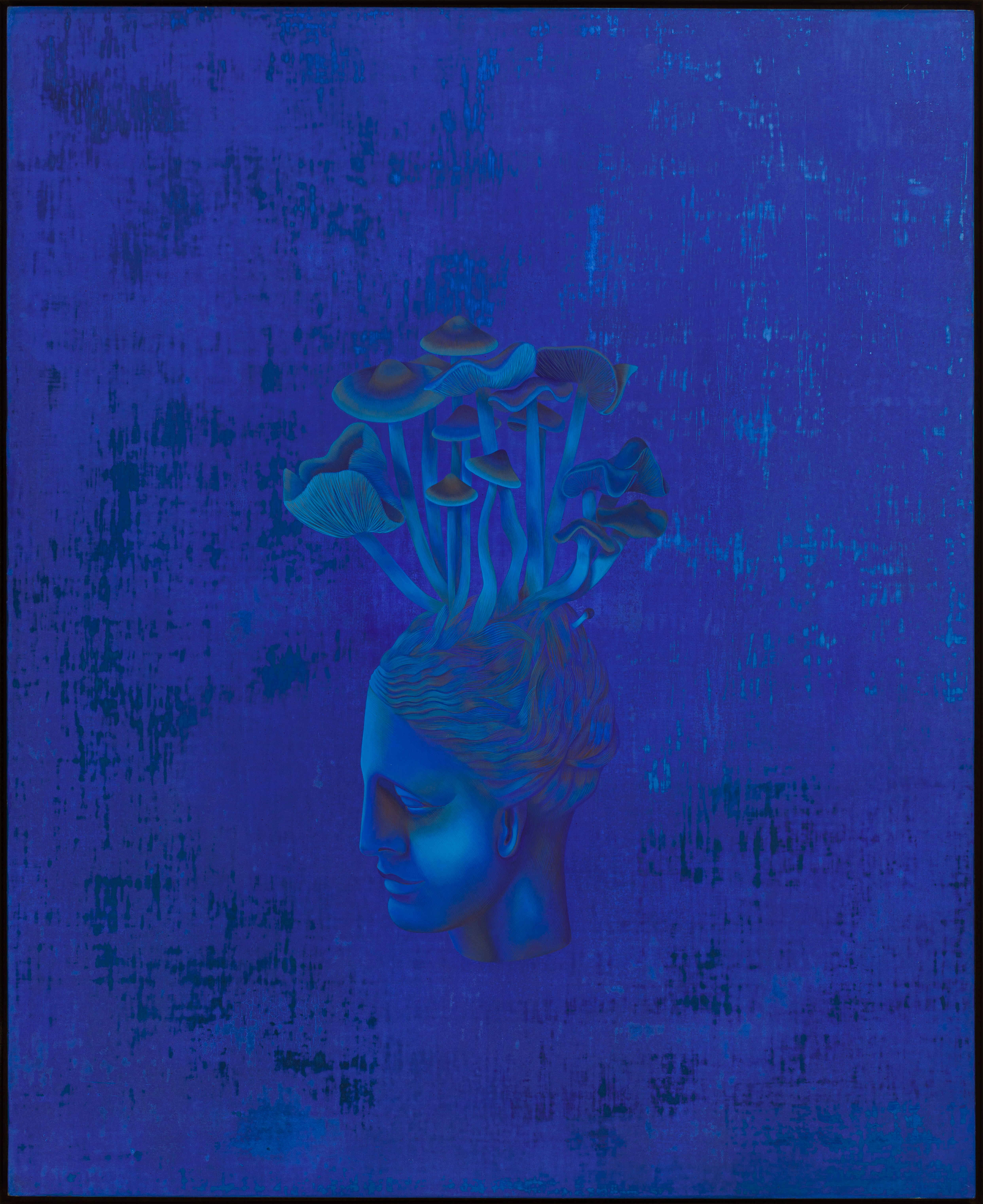 Mushrooms growing out of a head, painting, creative jam 5.0, Taravat Talepasand