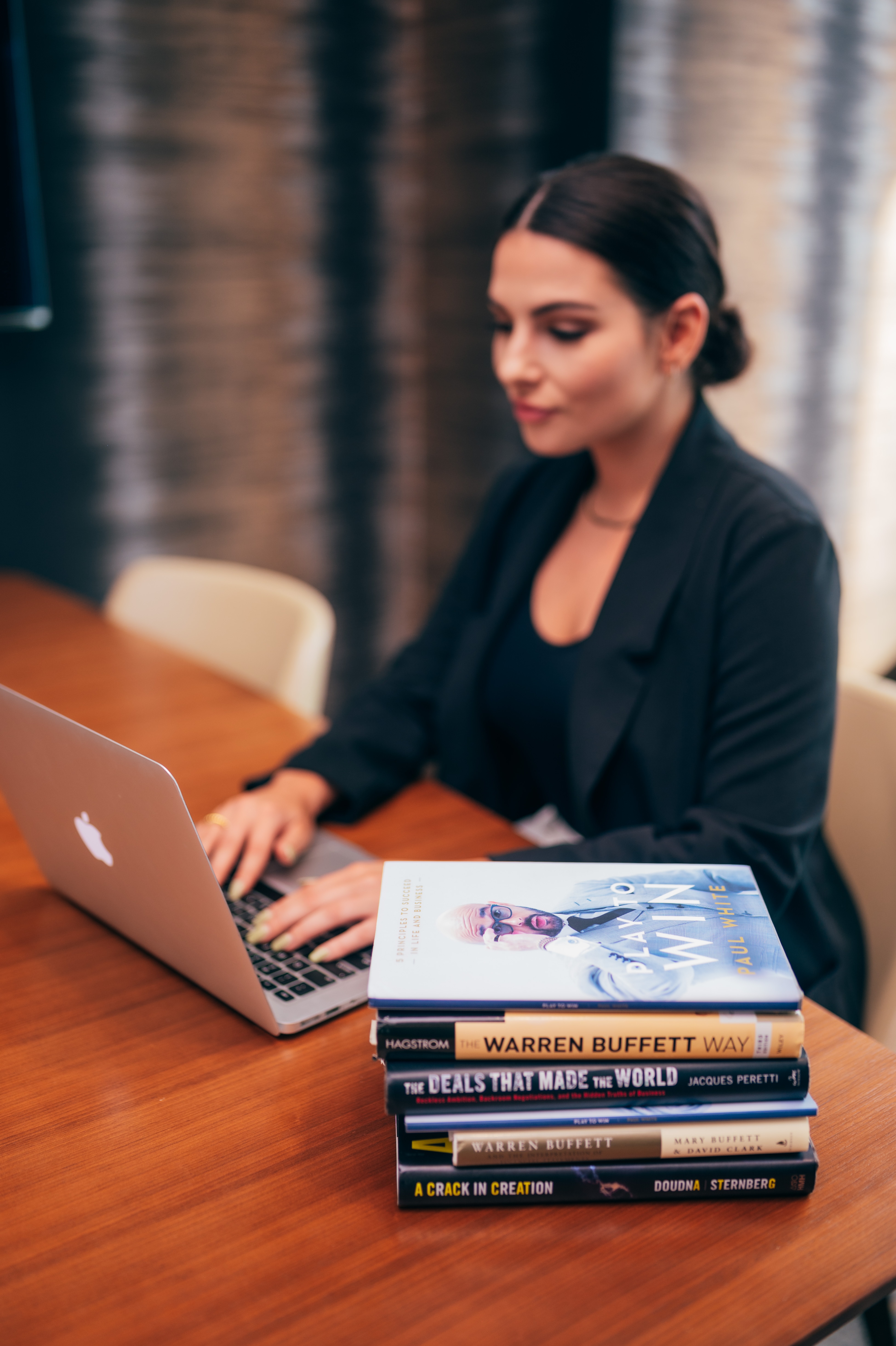 Stock image of a woman hard at work.