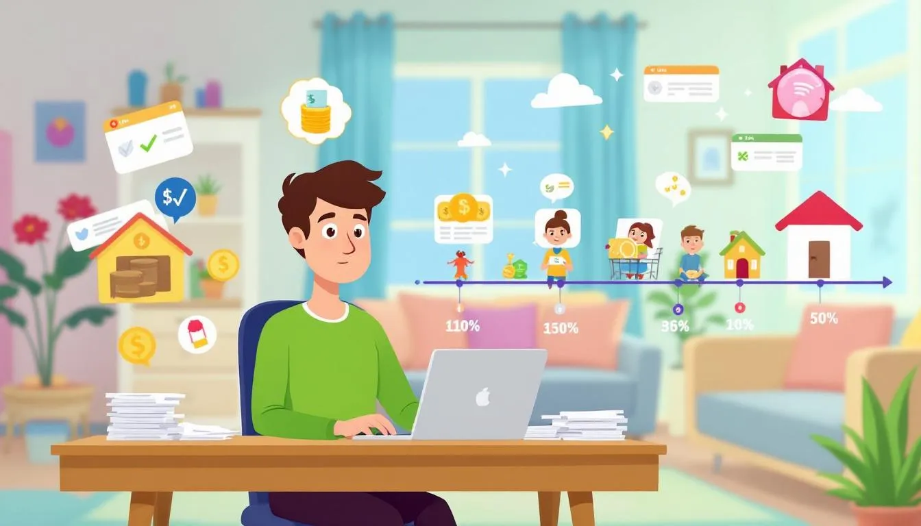 A person reviewing their financial situation while preparing to buy a house.