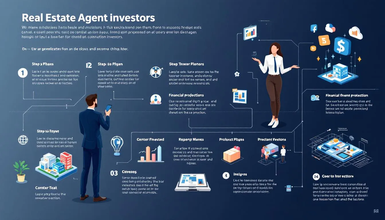 A real estate agent showing a property to potential investors.