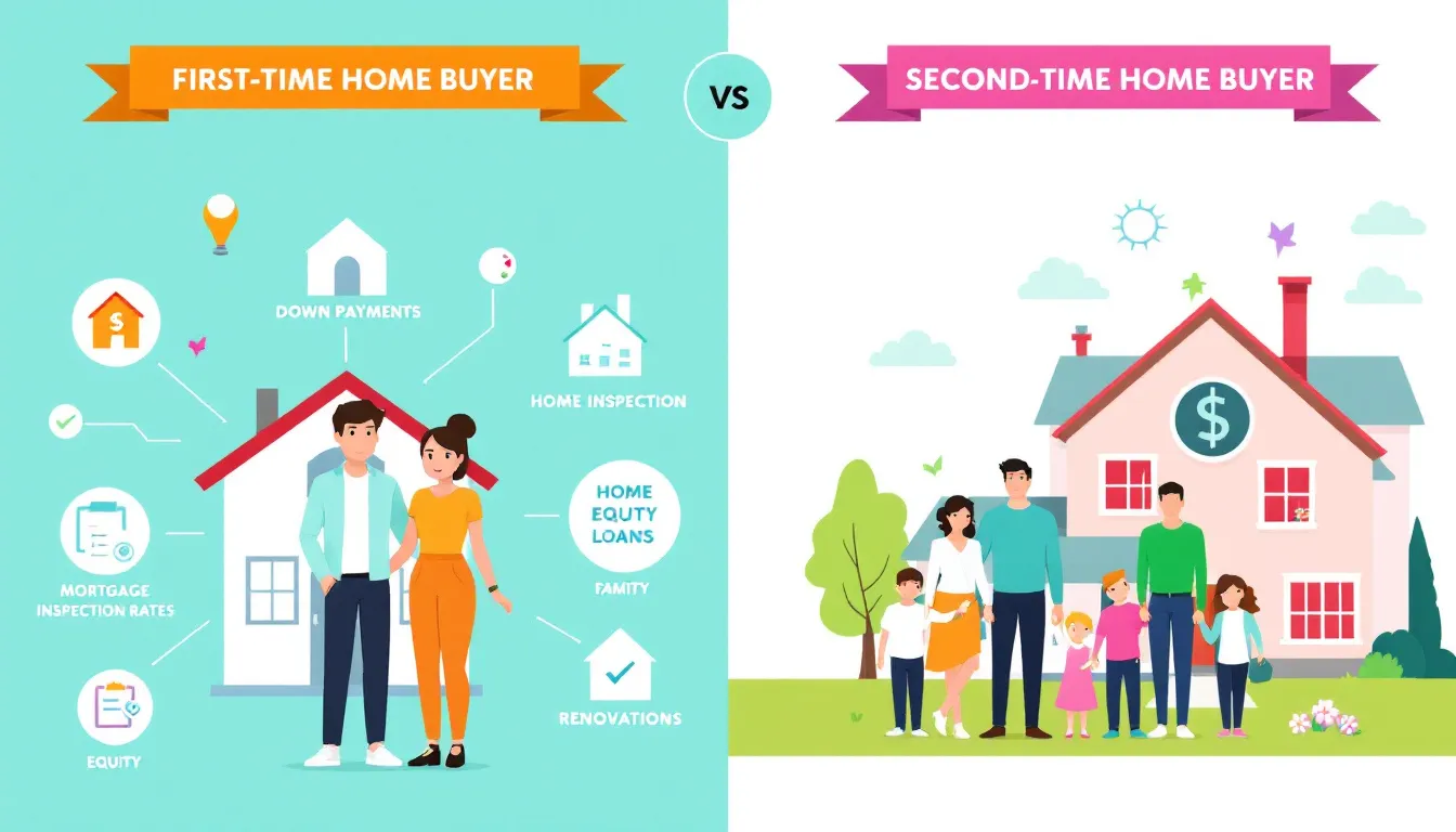 Financial considerations for first time home buyers versus second time buyers.