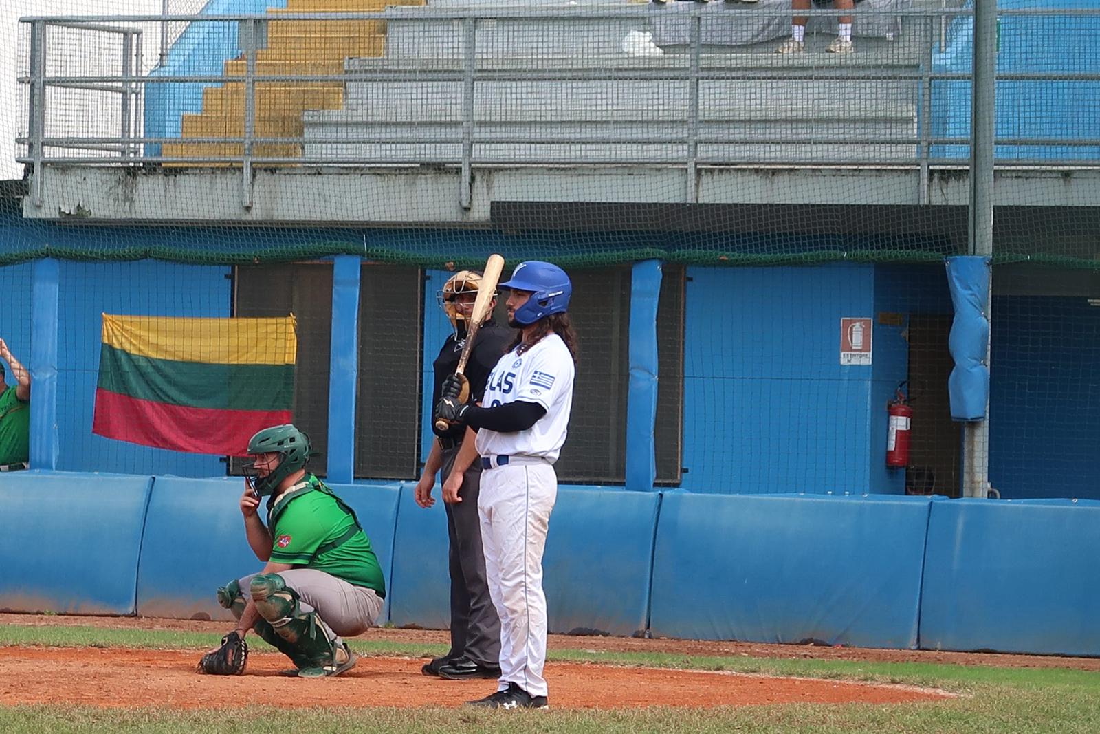 Loukas Soukeras at-bat vs Lithuania