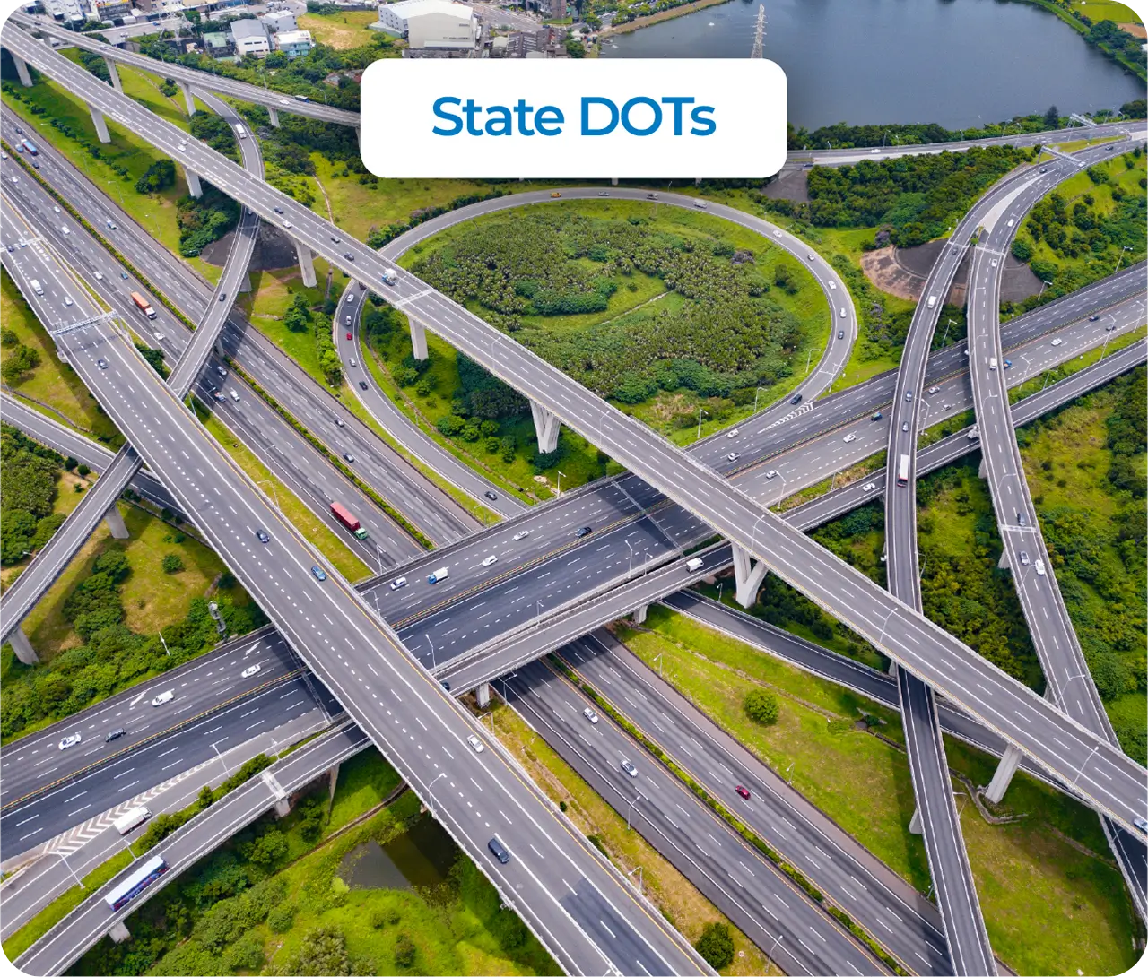 Cable-stayed bridge with white towers and orange accents spanning across a wide river on a clear day.
