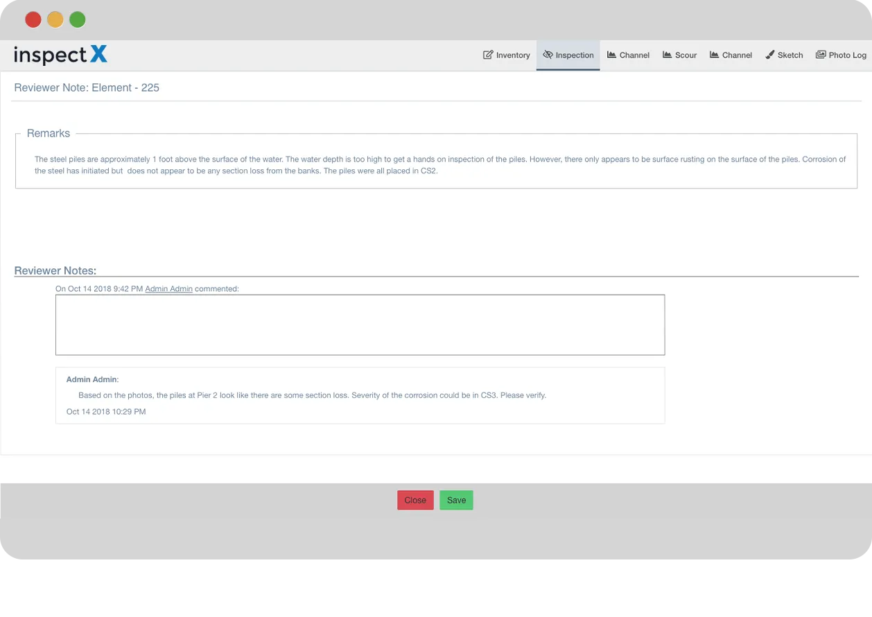 inspectX electronic review