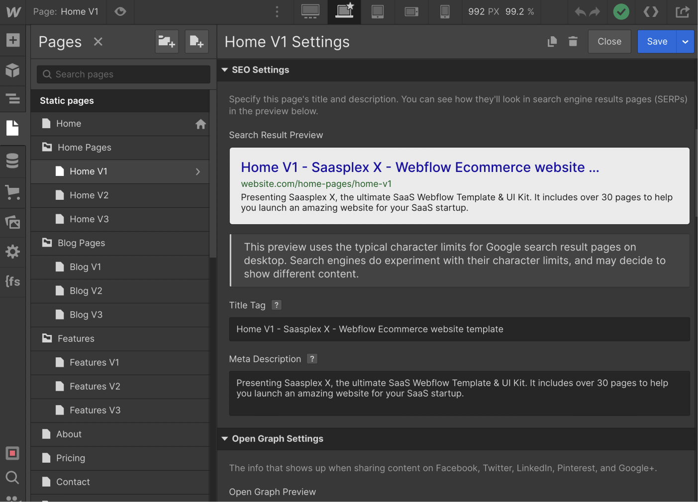 SEO - Saasplex X Webflow Template