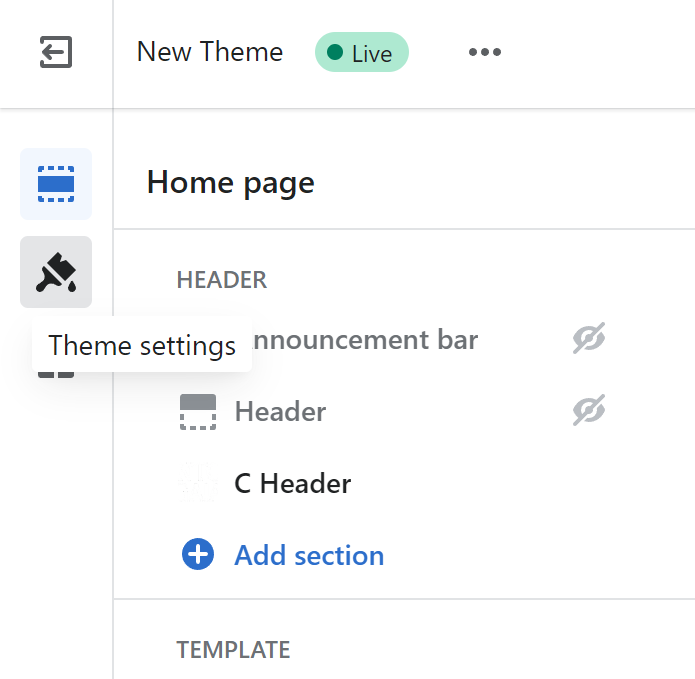 theme settings