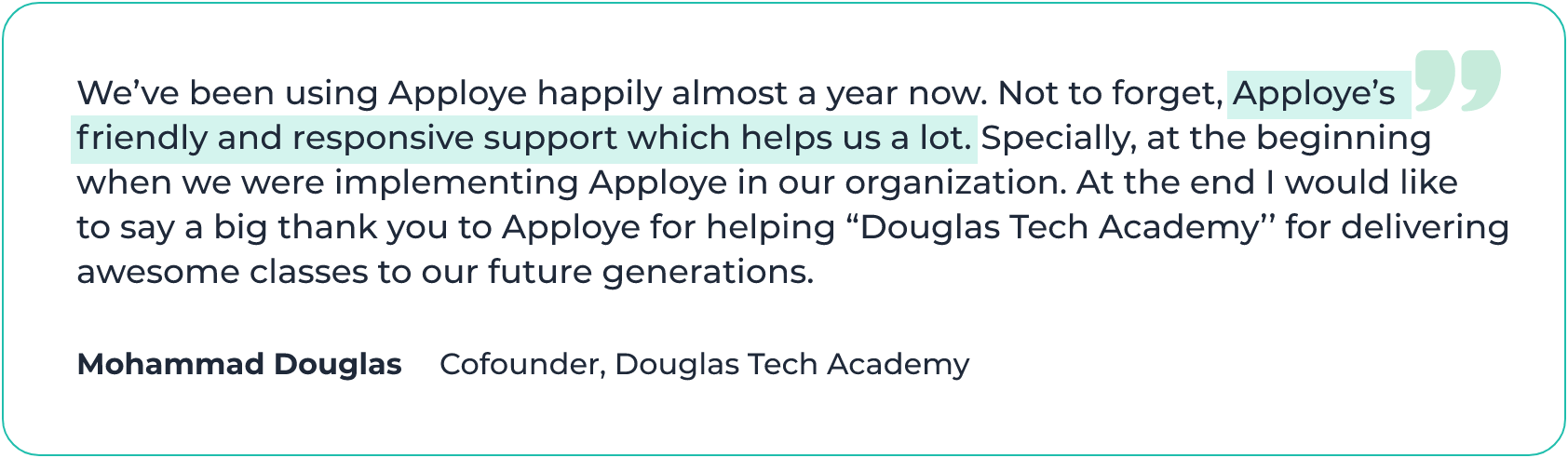 Douglas feedback on Apploye Call Center WFM software 