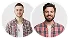 Two happy customers smiling image