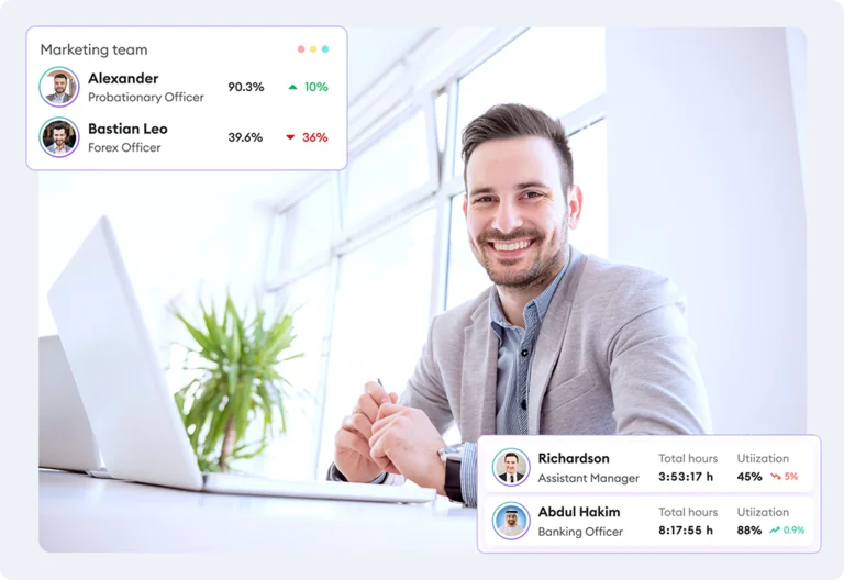 A corporate man smiling while getting best results by maximizing performance by using Apploye