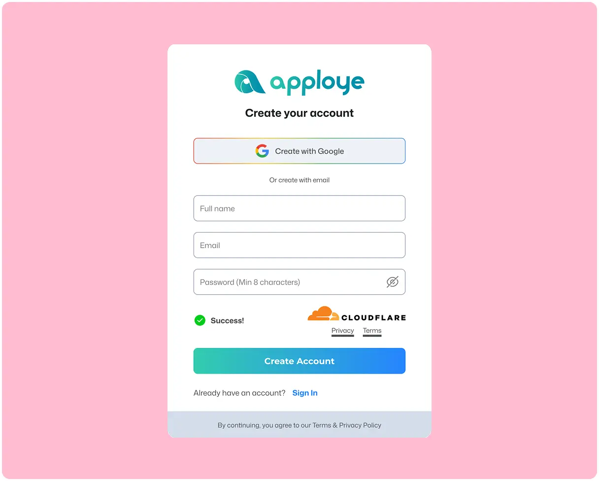 Sign Up & Set Up for Free