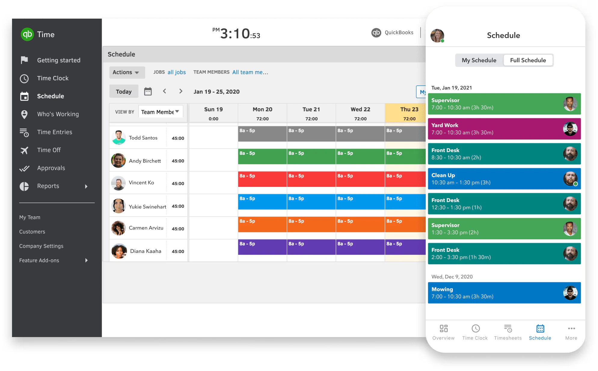 QuickBooks Time employee scheduling app