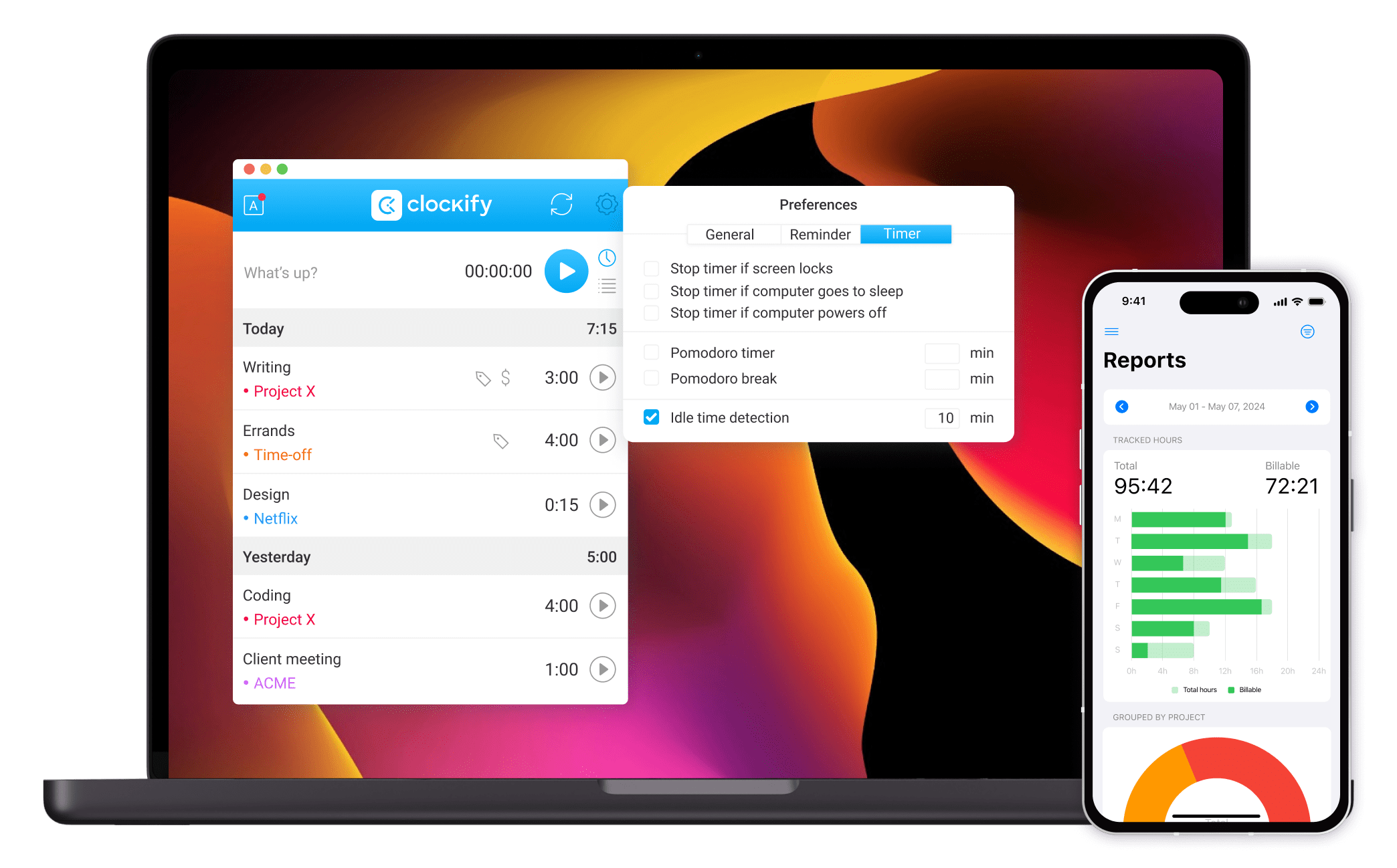 Image representing Clockify app interface