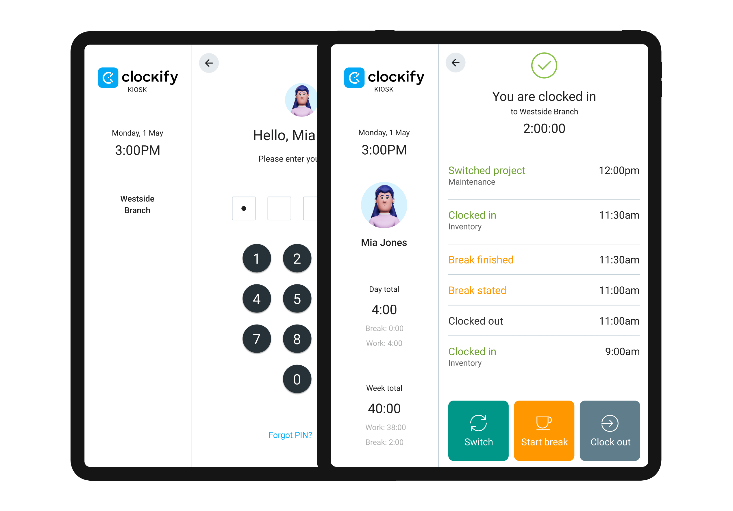 Image representing Clockify kiosk
