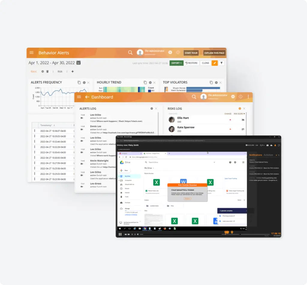 Insider risk management and behavioral analysis to prevent data loss