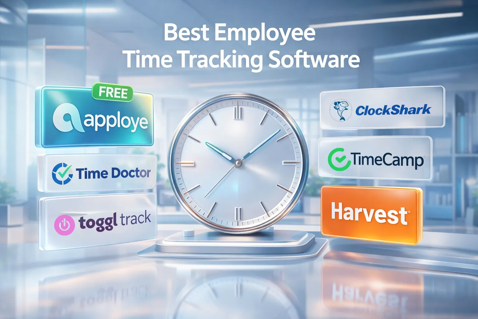 Top employee time tracking apps like Apploye, Toggl track, Clockify, and Harvest
