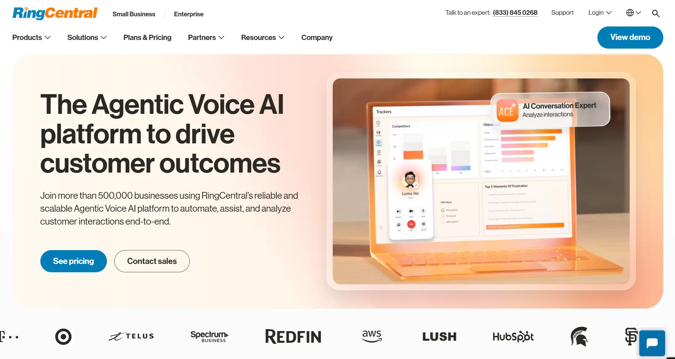 RingCentral homepage.