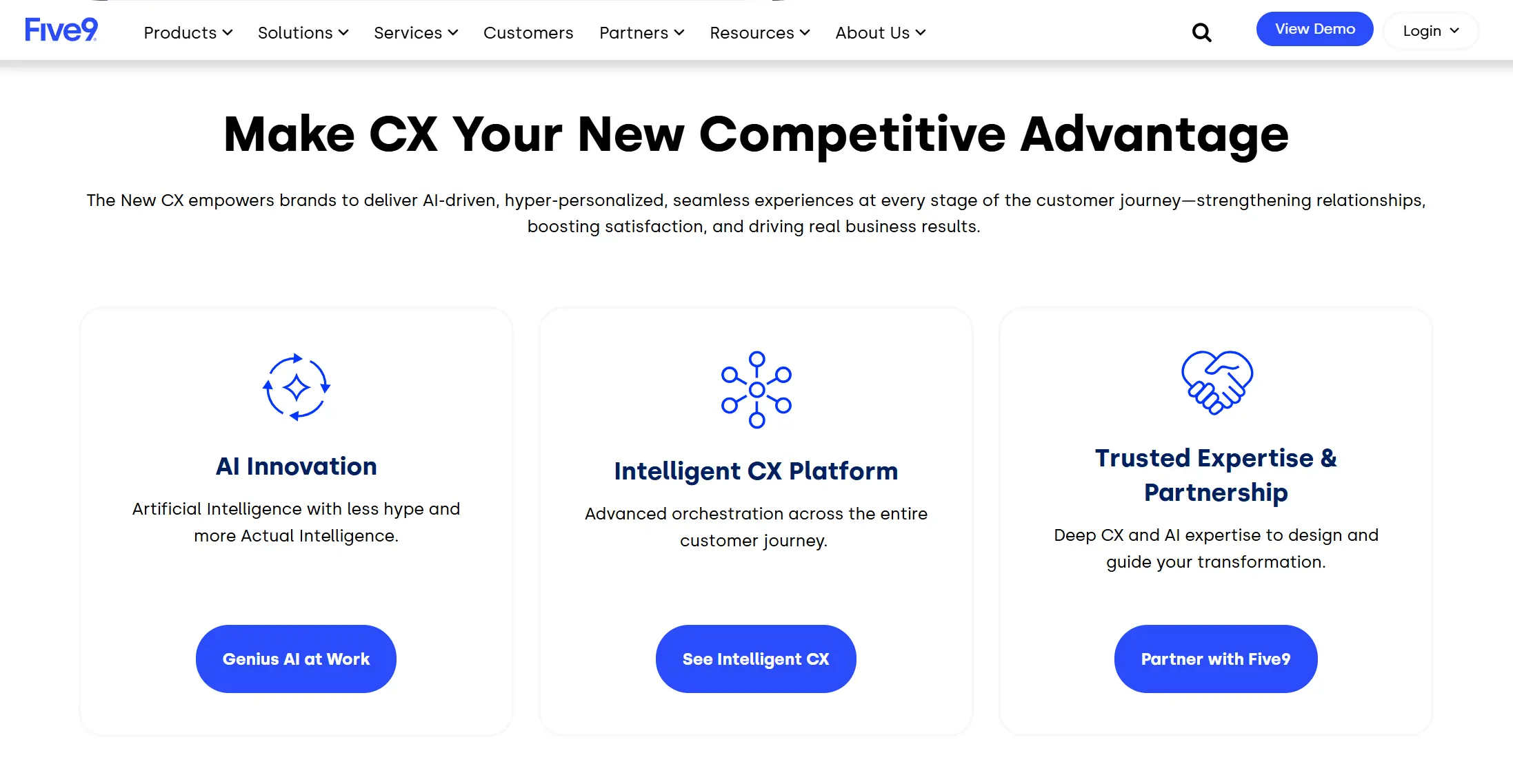 Five9 homepage.