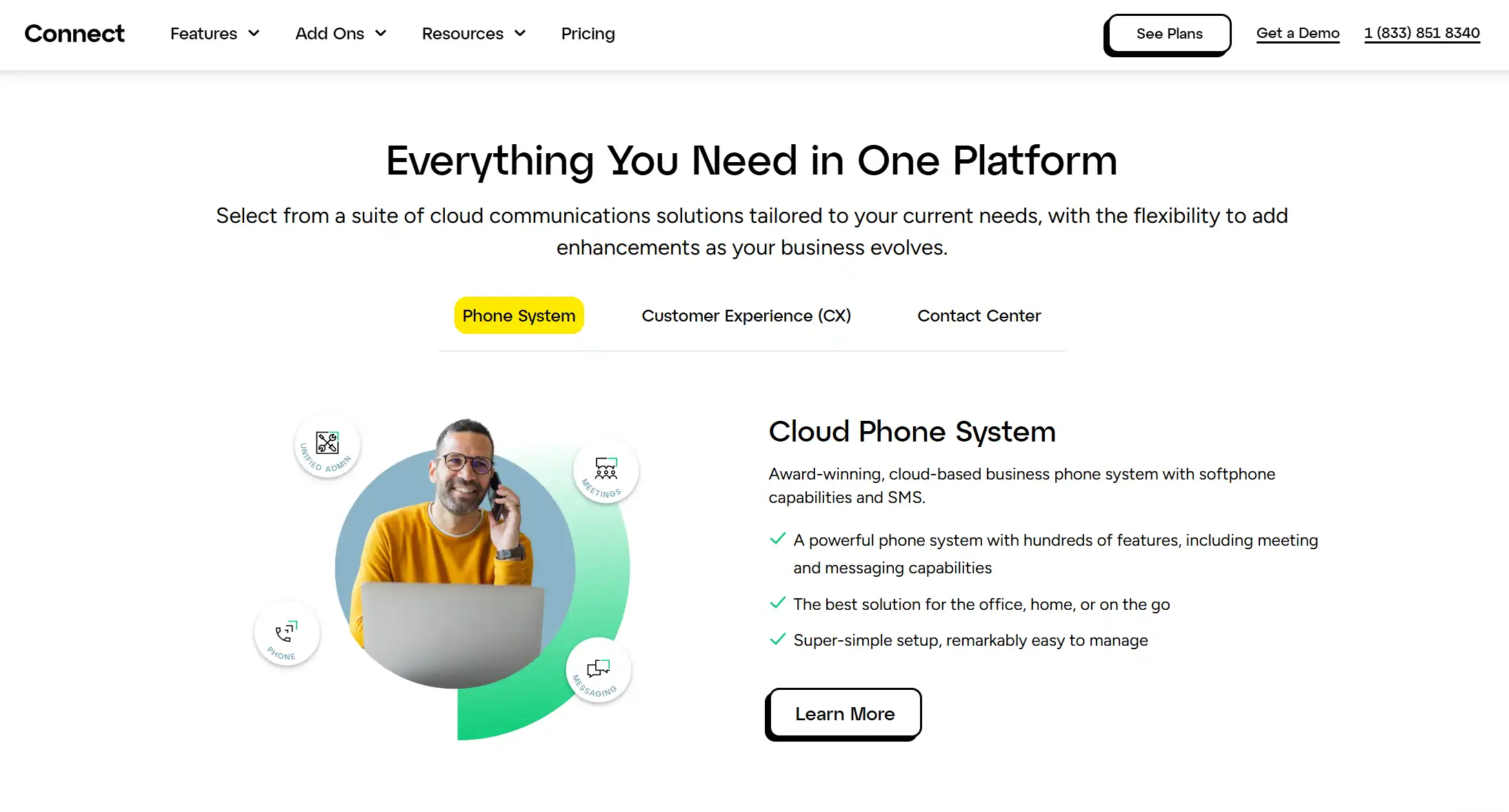 GoTo Connect homepage.