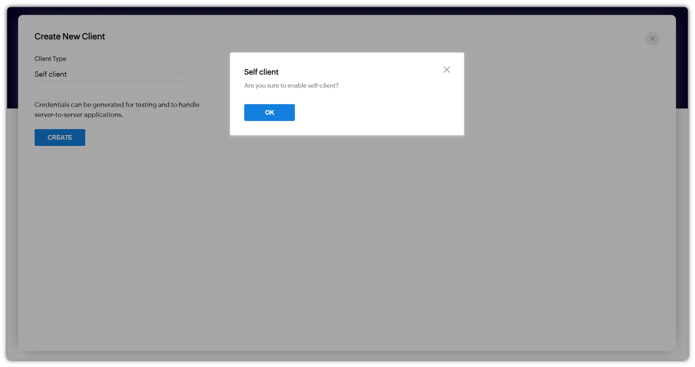 Zoho self client.