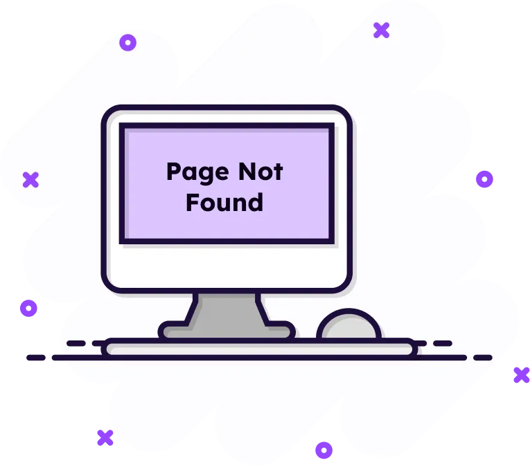 Illustration of a computer monitor displaying Page Not Found