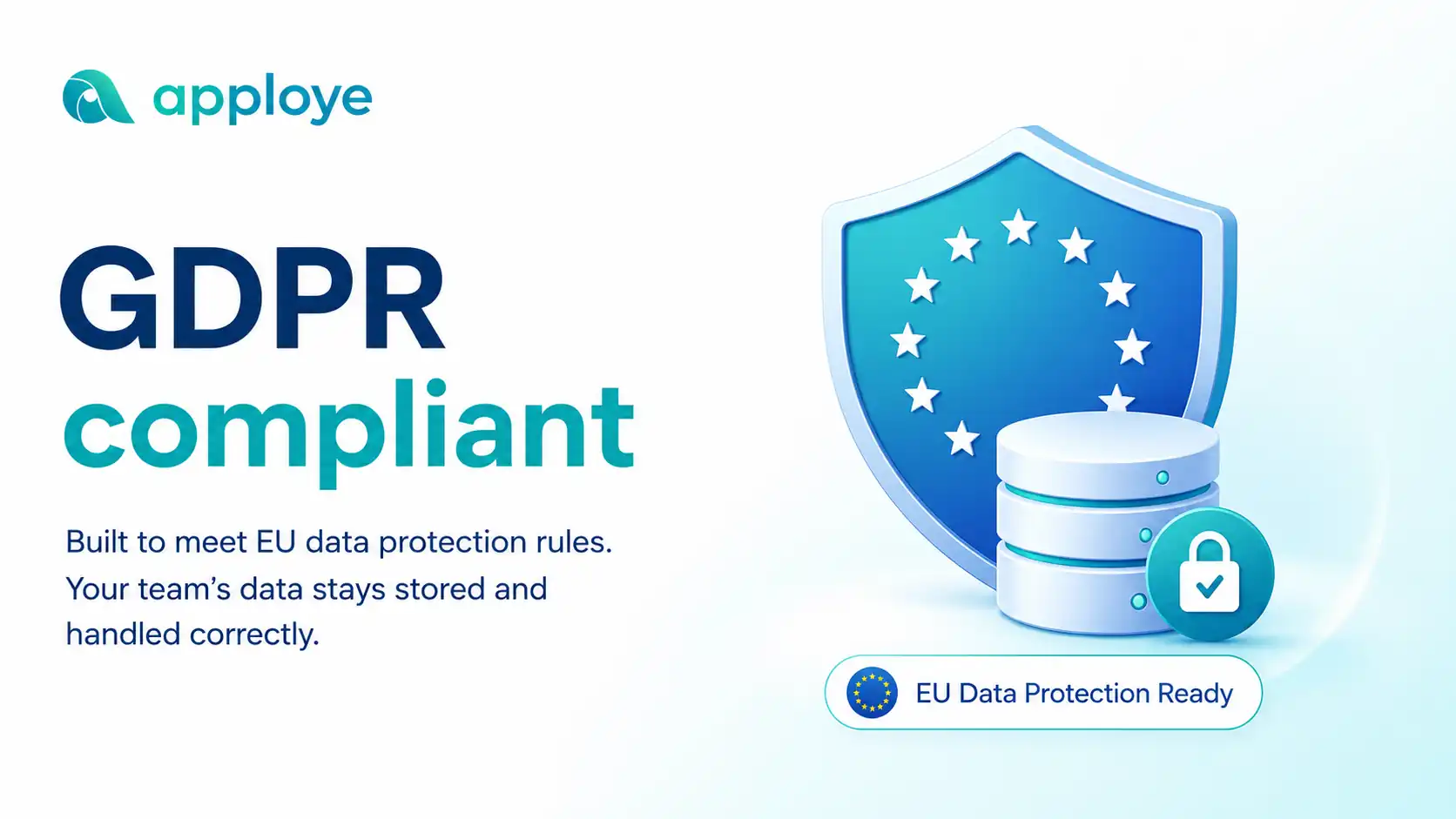 Apploye GDPR compliant employee monitoring with secure EU data protection.