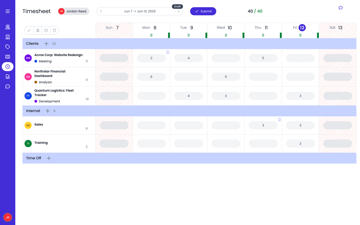 Beebole dashboard