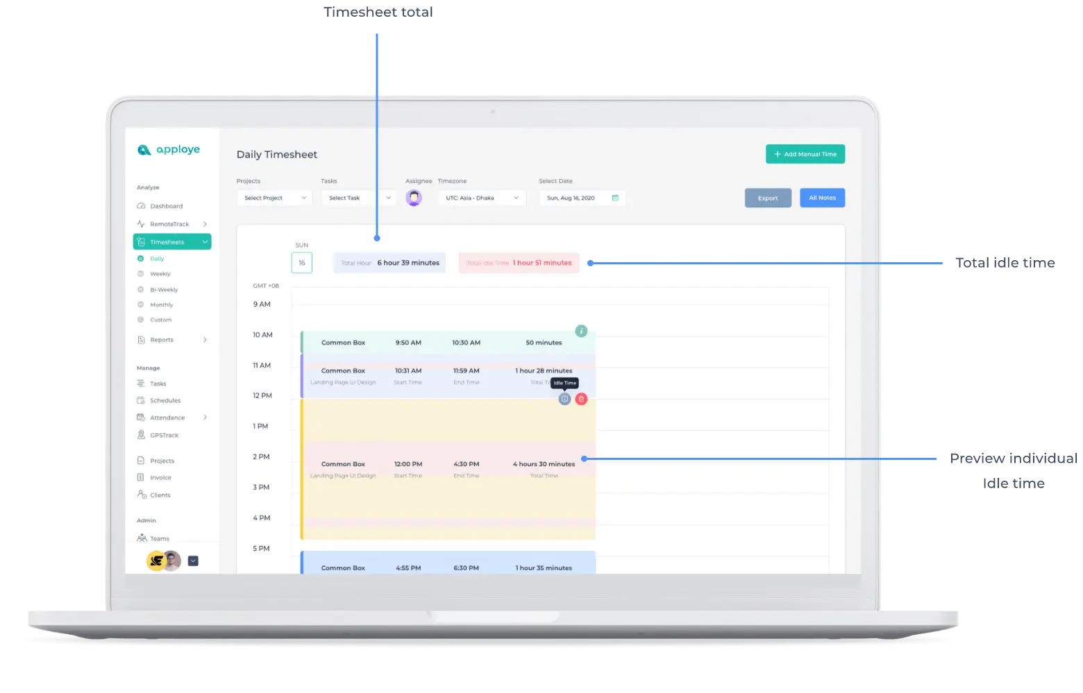 Offline timesheet tracking