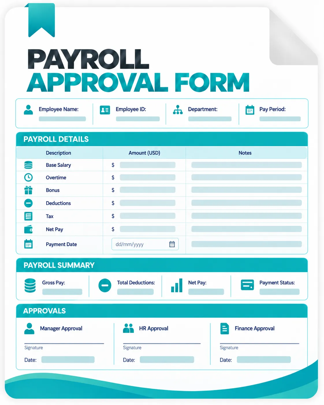 Apploye Payroll Approval Form.