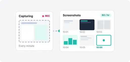 More Screenshots capture grid with timestamps