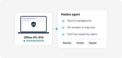 Stealth Mode hidden agent settings on a laptop
