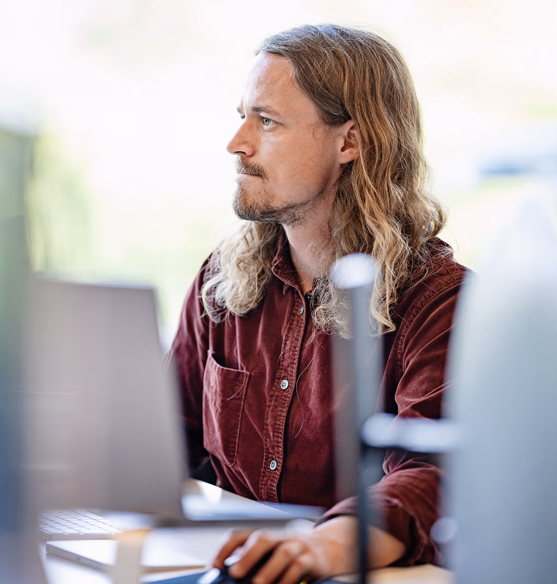 Monthio employee is hard at work in the Copenhagen office 