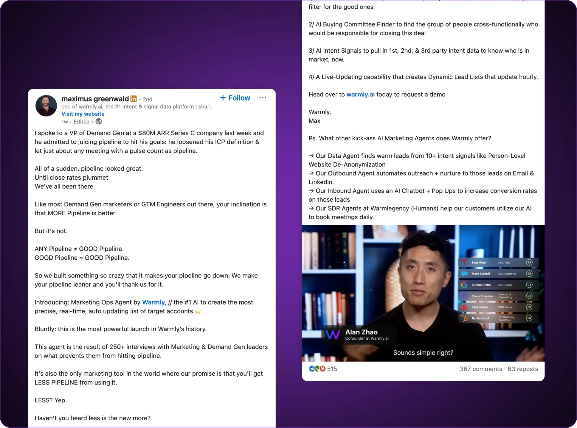 screenshot of a linkedin post