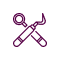 Crossed wrench and screwdriver icon inside a blue circle.