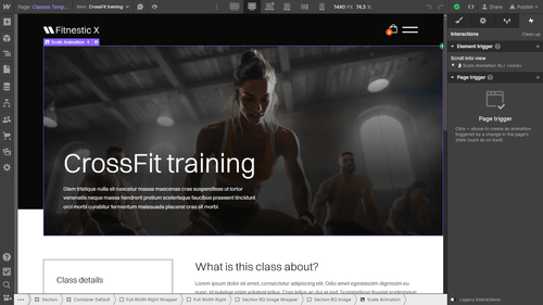 Animations - Fitnestic X Webflow Template