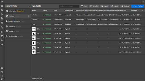Ecommerce Collection - Fitnestic X Webflow Template