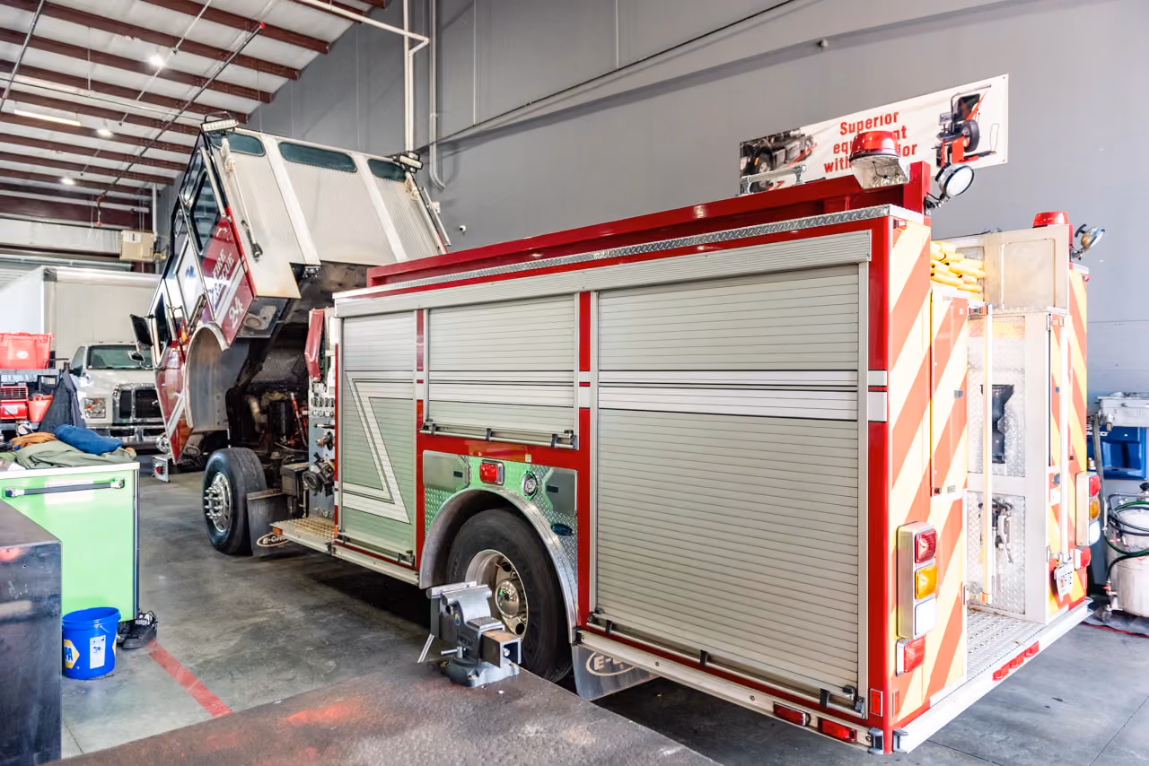 Fire truck repair in repair shop in Fredericksburg, VA